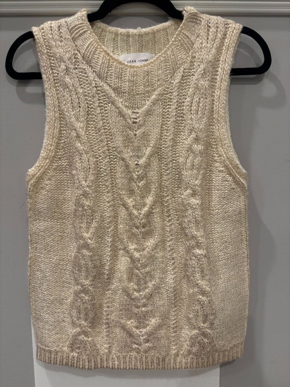 Dear John Women's Cable Knit Sleeveless Sweater Vest - Size M